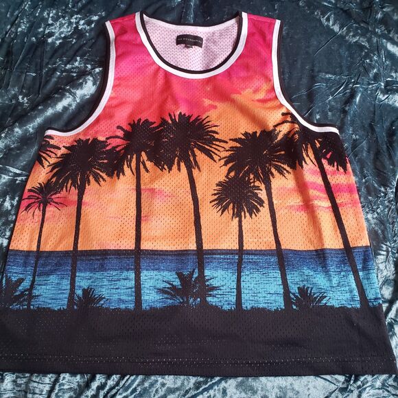 No Boundaries Summer Sunset Activewear Tank Sz. XL Gym/Beach/Vacation/Pool Party - Picture 1 of 4